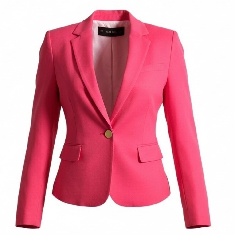 Zara Basic Womens Pink Single Button Tailored Bla… - image 1